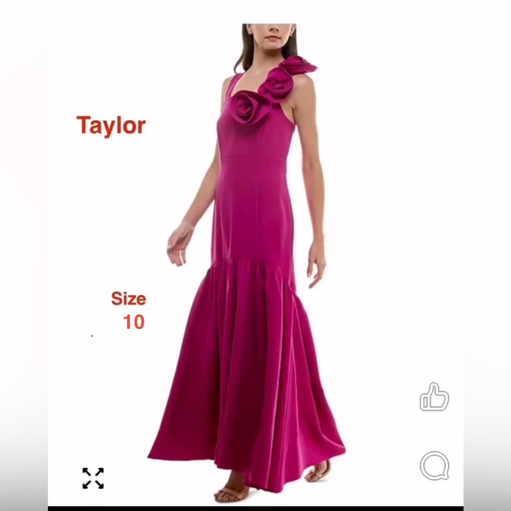 ❌❌Sold❌❌Taylor Fuchsia One Shoulder Dress